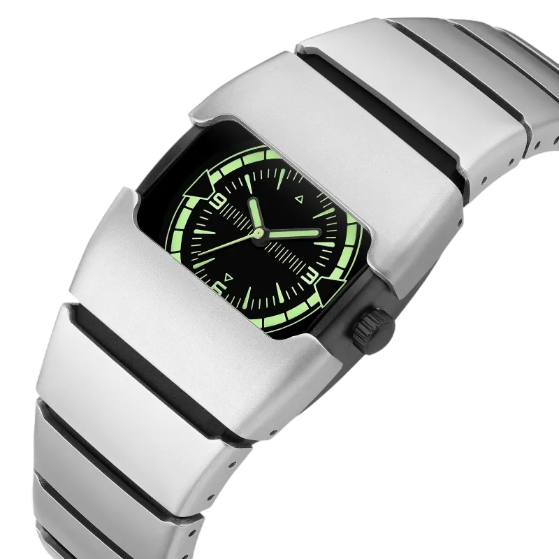 TURVEX – Men’s Designer Rectangular Watch with Metal Bracelet Maurice Belmont