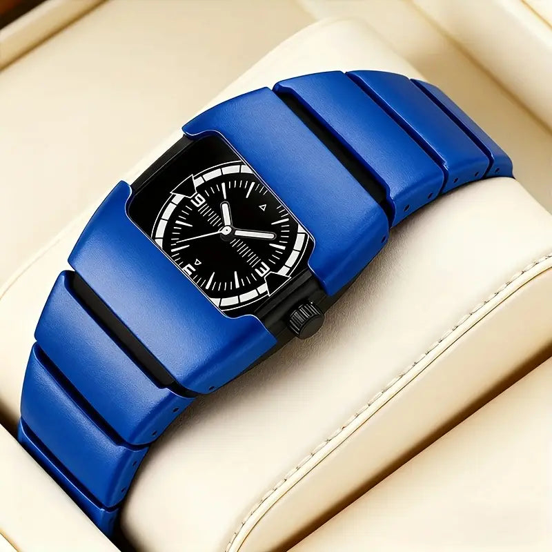 TURVEX – Men’s Designer Rectangular Watch with Metal Bracelet Maurice Belmont
