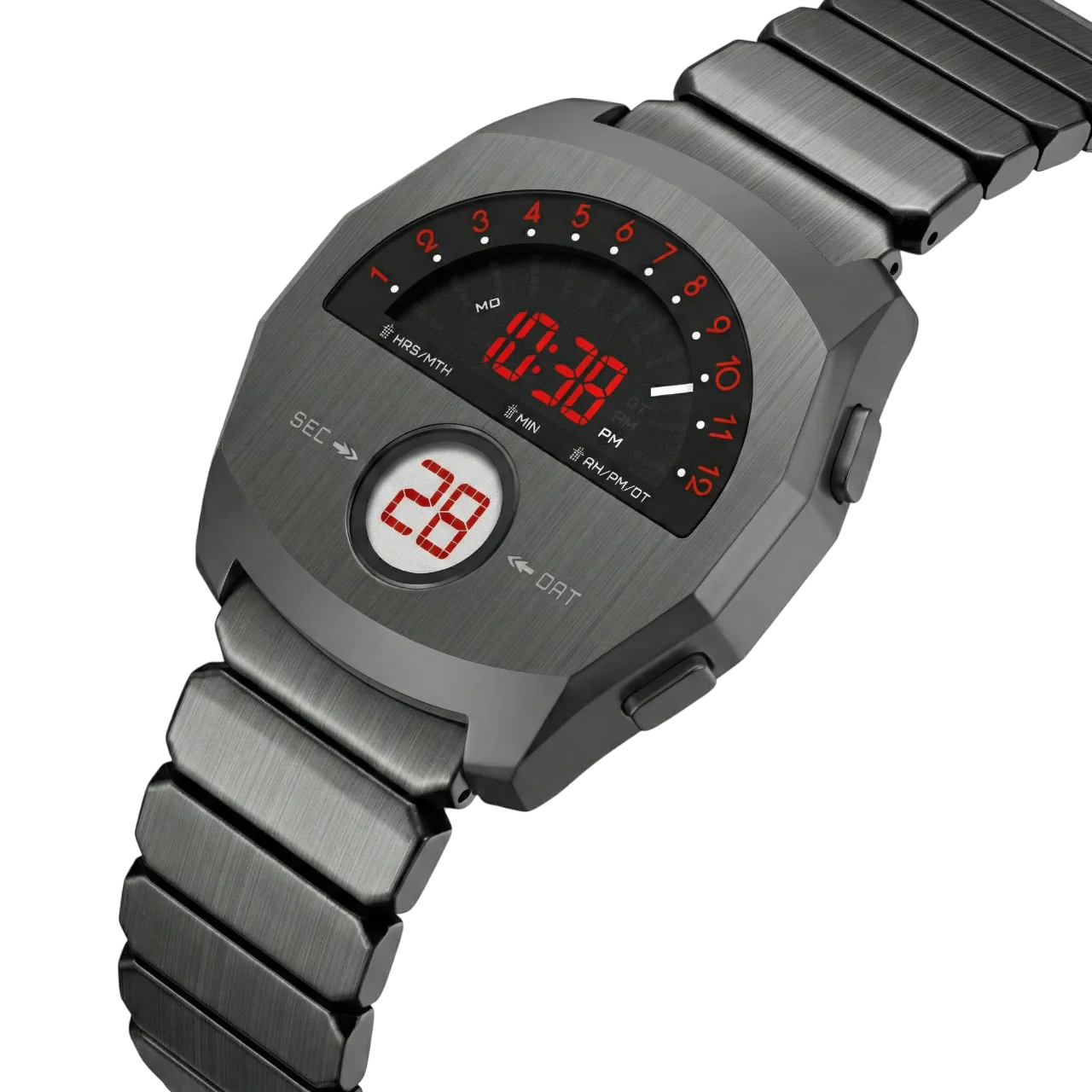 NEPTIOR – Men’s Futuristic Digital Watch with Metal Bracelet GIORGIO MARENO