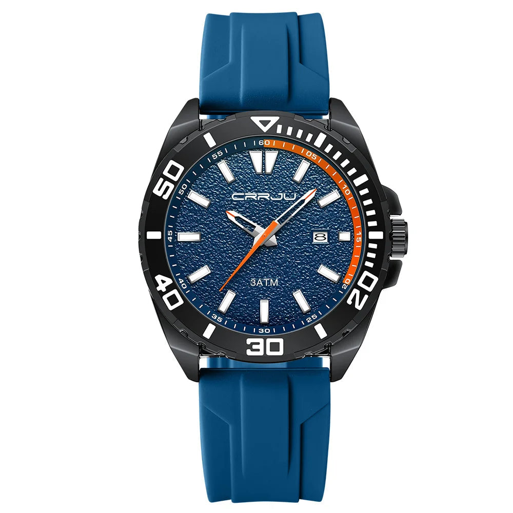 CRRJU Men Casual Sport Military Quartz Calendar Wrist Watch for Man Business Waterproof Male Clock Relogio Masculin GIORGIO MARENO