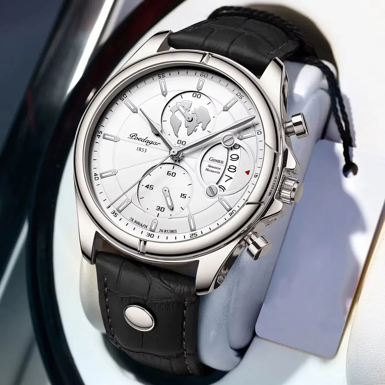 VALTRAX – Men’s Designer Dress Chronograph Watch with Leather Band GIORGIO MARENO