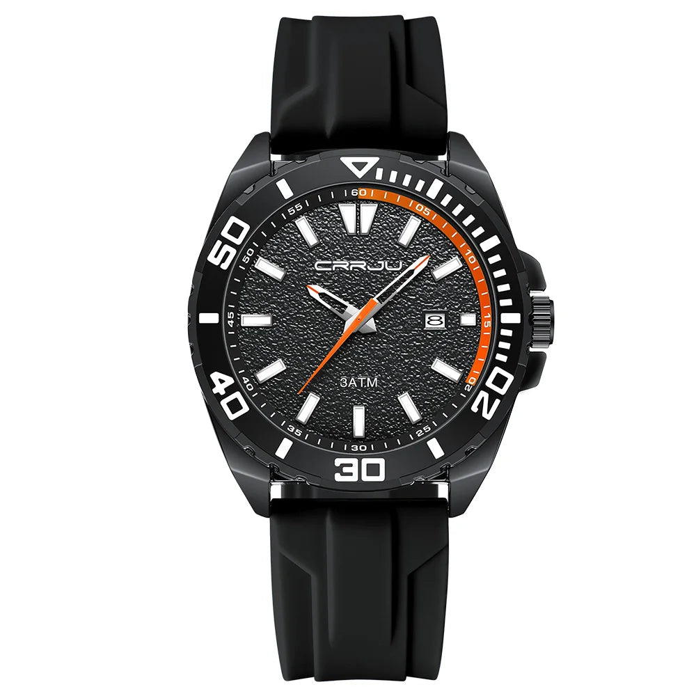 CRRJU Men Casual Sport Military Quartz Calendar Wrist Watch for Man Business Waterproof Male Clock Relogio Masculin GIORGIO MARENO