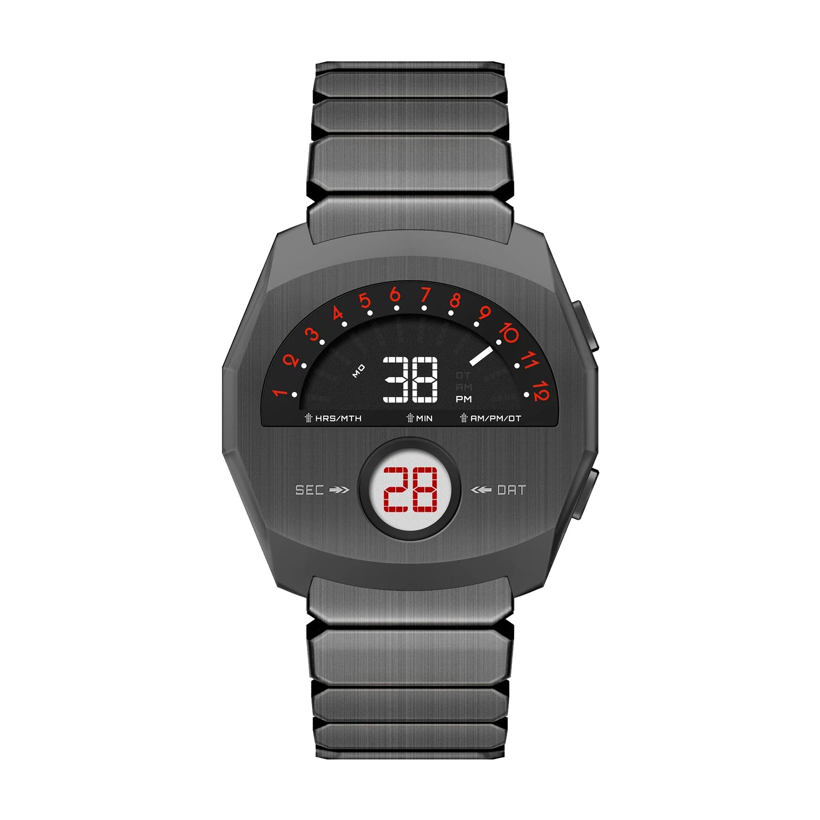 VORGENX – Men’s Futuristic Digital Watch with Metal Bracelet GIORGIO MARENO