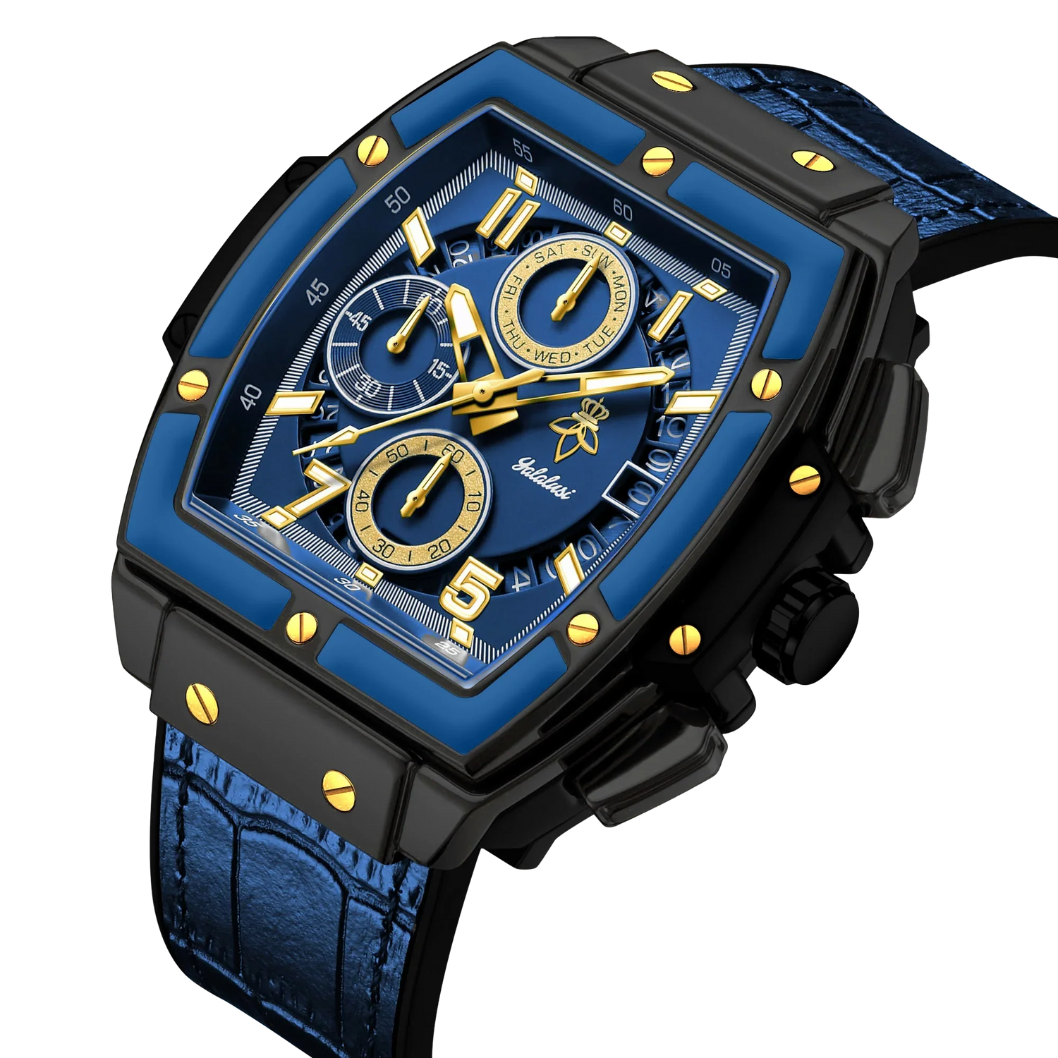 VYRONIX – Men’s Sport Chronograph Watch with Leather Strap Sergio Cavelli