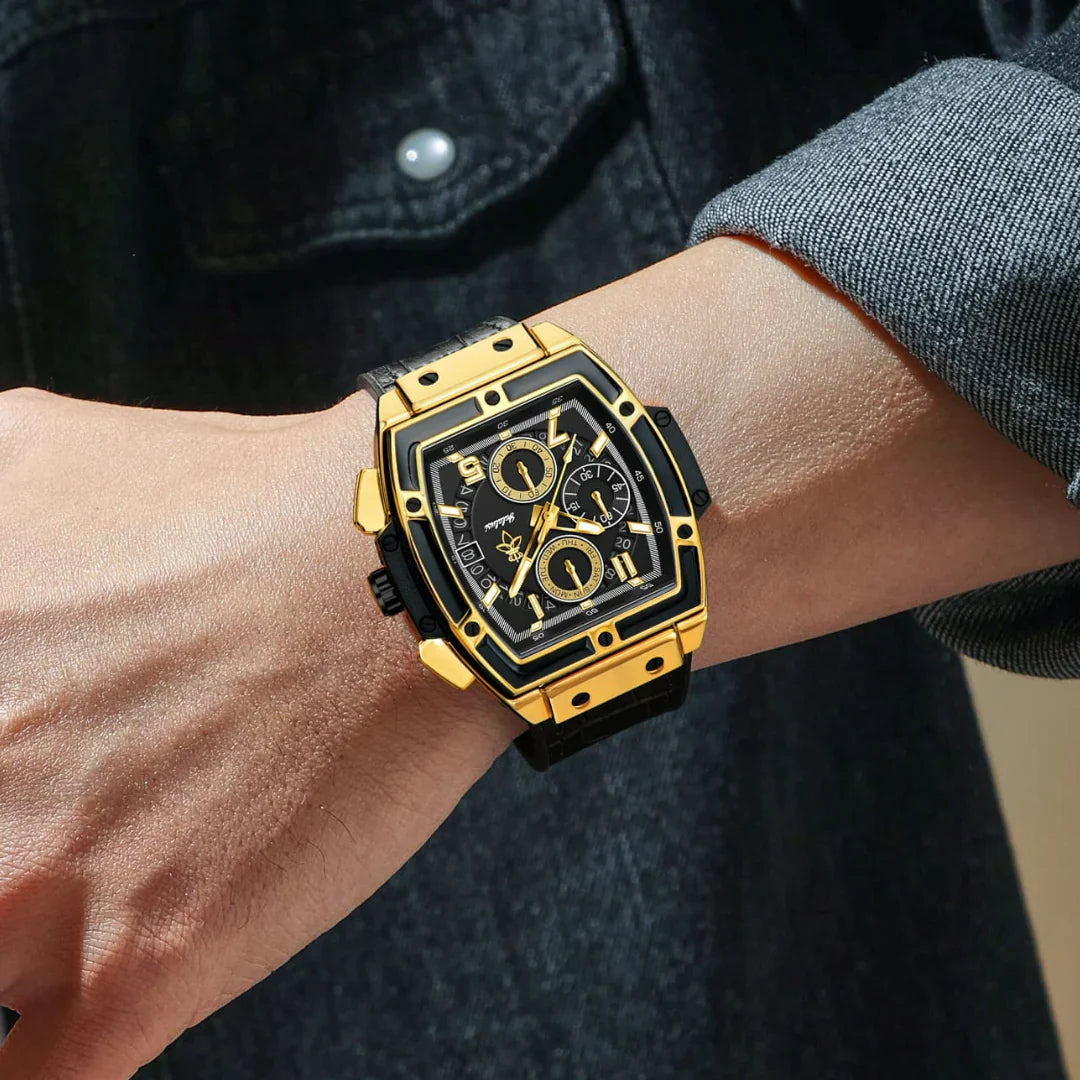 VYRONIX – Men’s Sport Chronograph Watch with Leather Strap Sergio Cavelli