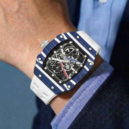 BRYVANO – Men’s Luxury Skeleton Sport Watch with Silicone Strap GIORGIO MARENO