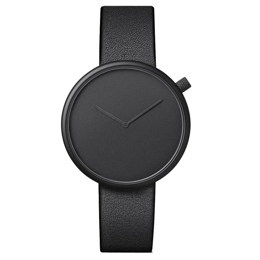 TOMI Women's Minimalist Style Leather Watch Women's Small Disc Scaleless Fashion Watch Minimalist Women's Leisure Quartz Watch - Sergio Cavelli