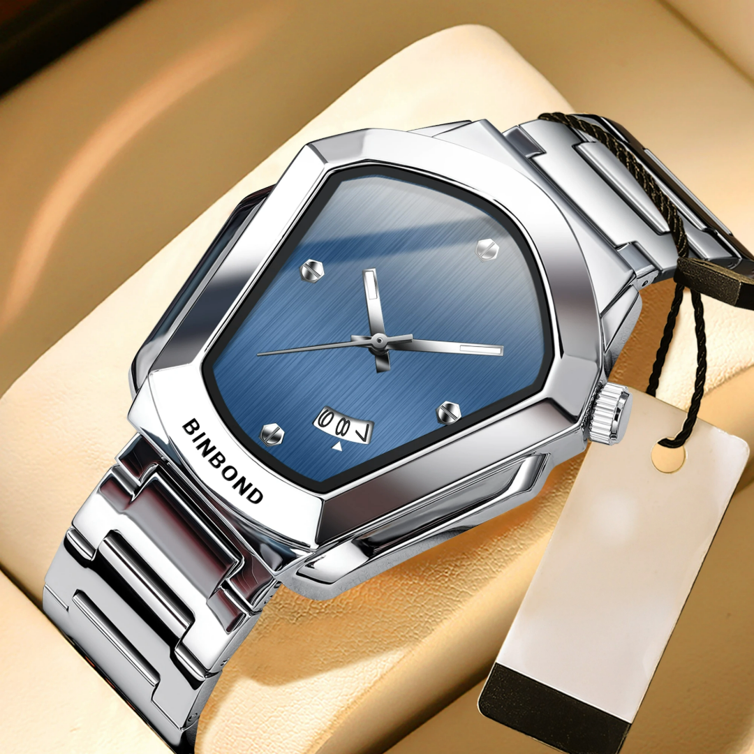 ORYVUS – Men’s Designer Stainless Steel Watch with Unique Case Shape Sergio Cavelli