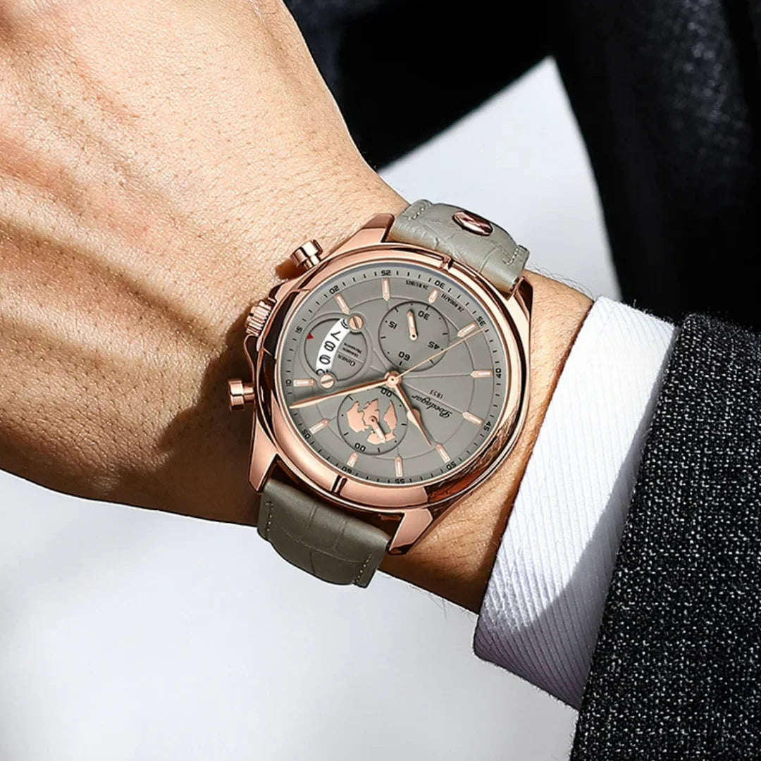 VALTRAX – Men’s Designer Dress Chronograph Watch with Leather Band GIORGIO MARENO