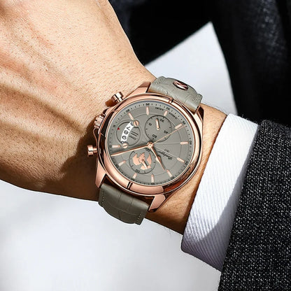 VALTRAX – Men’s Designer Dress Chronograph Watch with Leather Band GIORGIO MARENO