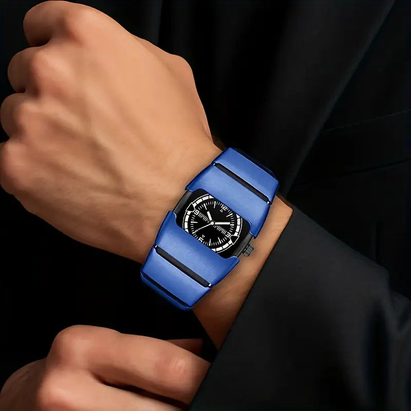 TURVEX – Men’s Designer Rectangular Watch with Metal Bracelet Maurice Belmont